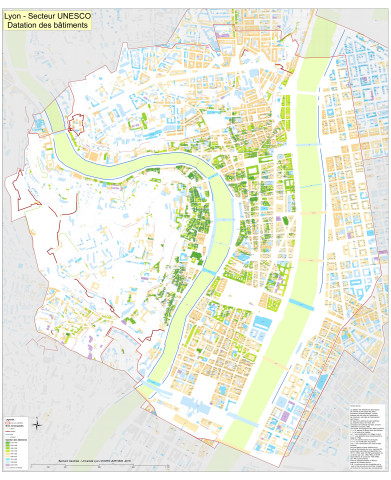 Plan de datation de Lyon en 2018.