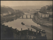 La Saône et le pont de Serin à Lyon.