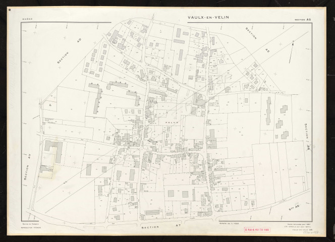 Section AS. Feuille renouvelée pour 1967. 3e édition à jour pour 1977. Plan supprimé.