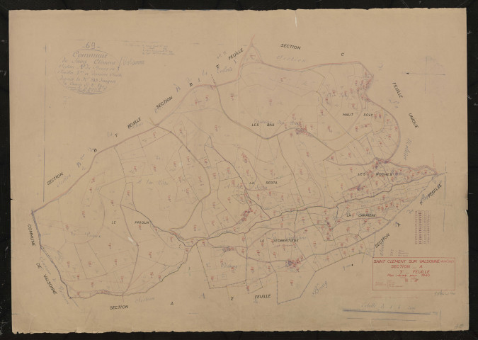 Section A dite du Bourg 3e feuille. Plan révisé pour 1940.