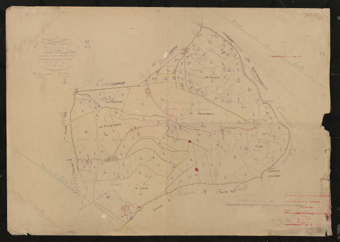 Section A dite du Thévenon 1ère feuille. Feuille dressée en 1816 mise à jour pour 1957.