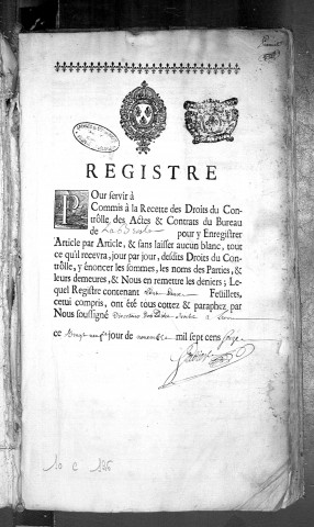 1er décembre 1716-27 juin 1720.