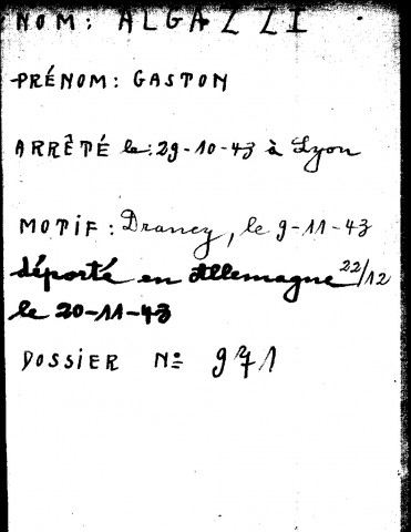 ALGAZZI / ALGAZZE Gaston et son épouse RAZON Elise