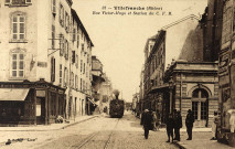 Villefranche-sur-Saône. Rue Victor Hugo et station du C.F.B.