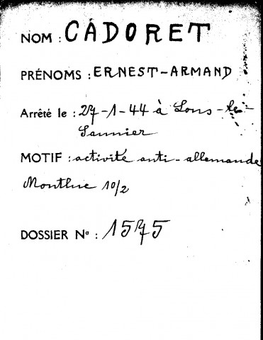 CADORET Ernest Armand