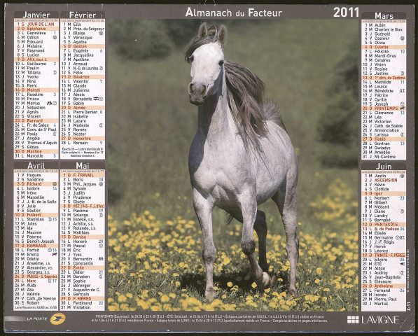 Almanach du facteur 2011.