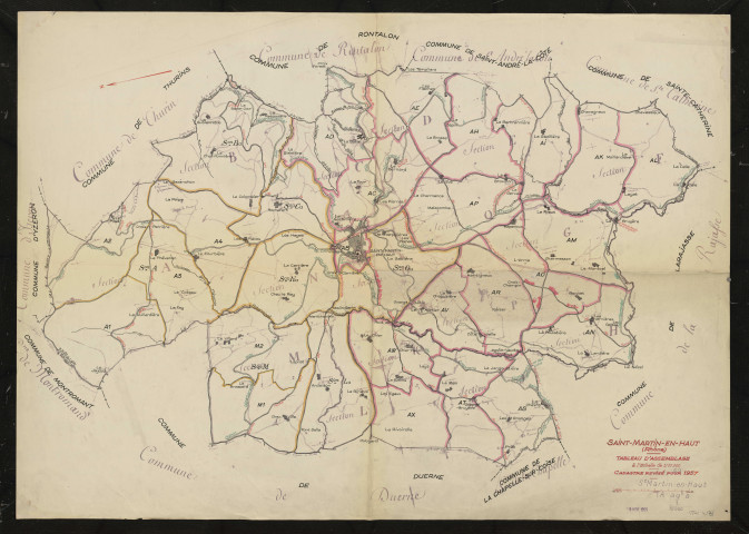 Tableau d'assemblage. Cadastre révisé pour 1957.