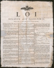 Loi du 28 mars 1792 relative aux passeports.