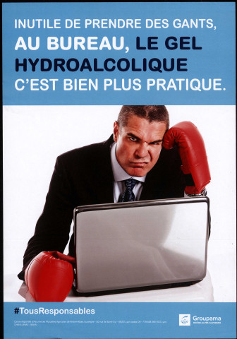"Inutile de prendre des gants, au bureau, le gel hydroalcoolique c'est bien plus pratique".