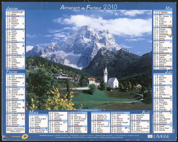Almanach du facteur 2010.