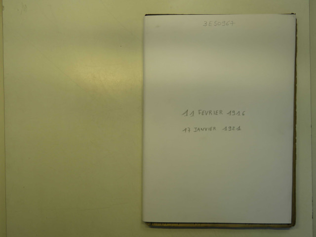 11 février 1916-17 janvier 1921