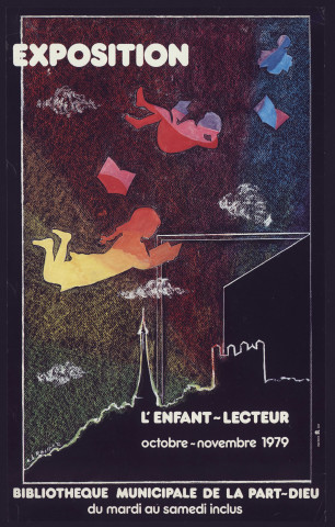 Bibliothèque municipale de la Part-Dieu à Lyon. Exposition "L'enfant lecteur" (octobre-novembre 1979).