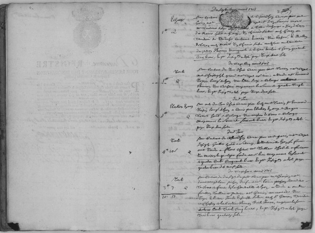 7 avril 1715-18 septembre 1716.