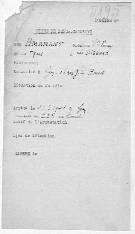 AMARANT Fanny (née DISSARD) (Veuve)