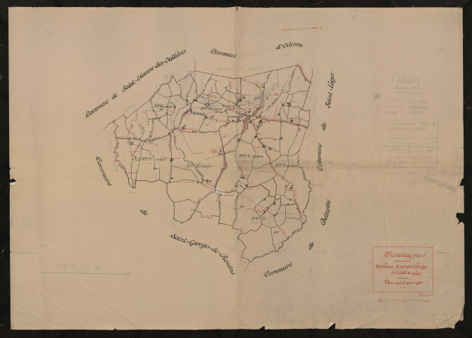 Tableau d'assemblage (TA) : mise à jour du plan napoléonien. Plan révisé pour 1950.