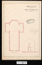Plan au sol de l'église du Moulin à Vent à Lyon, joint au rapport du 31 août 1858.