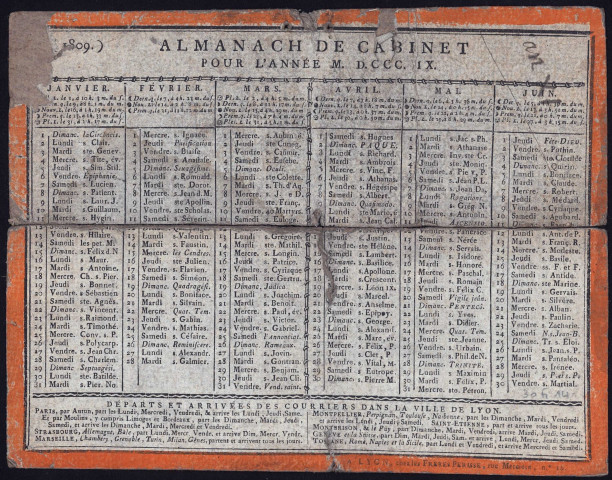 Almanach de cabinet pour l'an 1809.