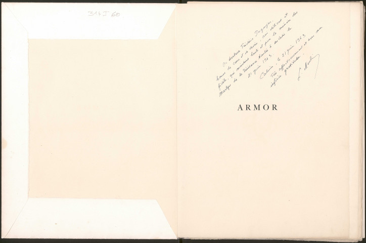 Corbière, Tristan, Armor, avec huit eaux-fortes de Romanin, Réné Helleu éditeur, 57 p., Paris, 1935.