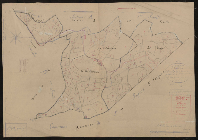 Section A dite de Montmeterme, 2e feuille (ancienne section A 2e feuille). Plan révisé pour 1934.