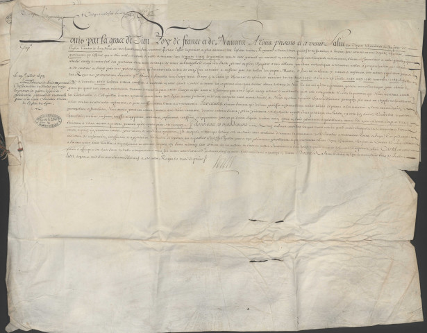 Lettres patentes de Louis XIV pour les quatre degrés paternels et maternels de noblesse des chanoines comtes de Lyon.