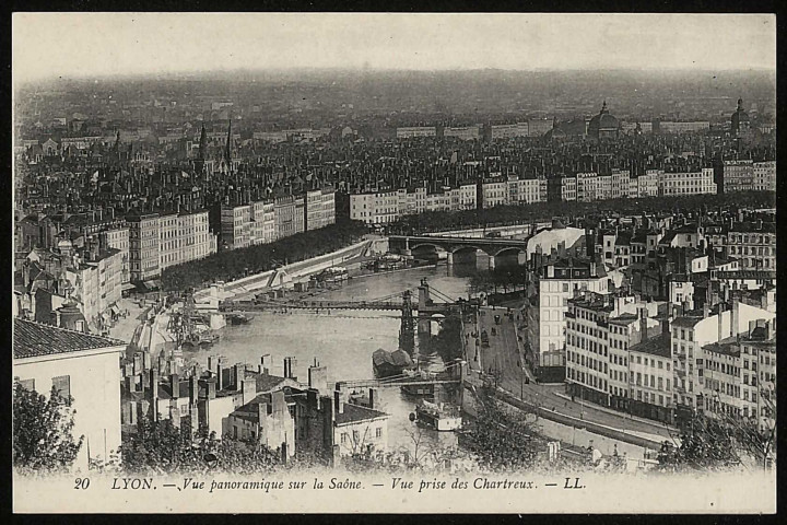 Lyon. Vue panoramique de la Saône.