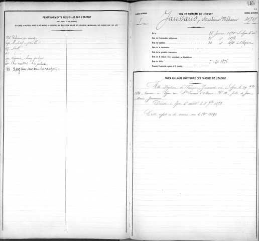 JAUSSAUD, Madeleine, Mélanie.