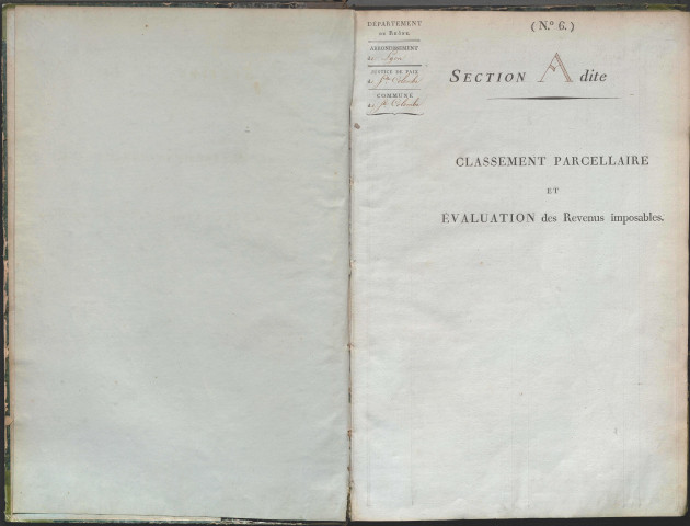État de sections et matrice de rôle de la contribution foncière.