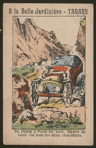 De Pékin à Paris en auto. Désert de Gobi. Où sont les deux chauffeurs ?