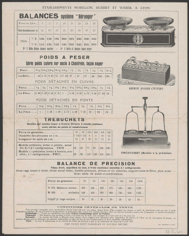 Manufacture d'instruments de pesage - Villeurbanne.