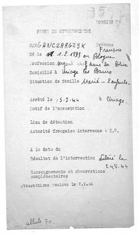 GANCZARGZYK François