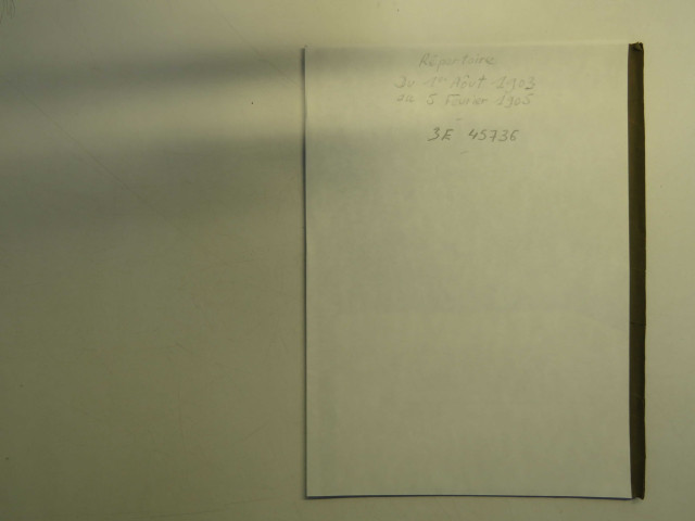 1er août 1903-5 février 1905