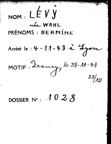 LEVY Hermine (née WAHL)