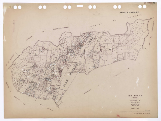 Section A feuille n°2. Plan révisé pour 1936, 3e édition à jour pour 1980. Annulé : plan remanié en 1996.