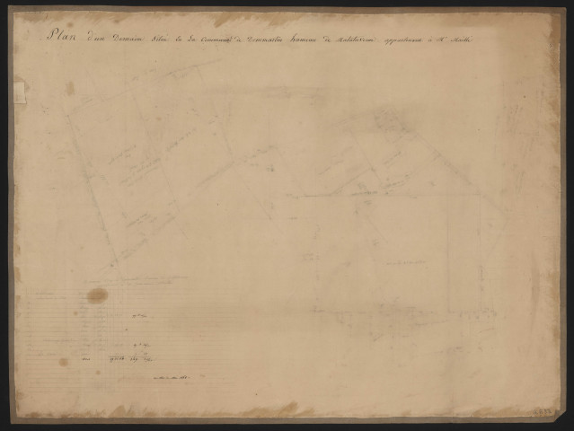 Plan d'un domaine appartenant à M. Maillé, hameau de Malataverne (mai 1861).