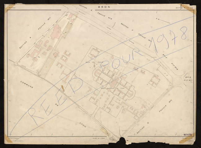 Section A feuille n°2. Plan établi pour 1950. Réédité pour 1978.