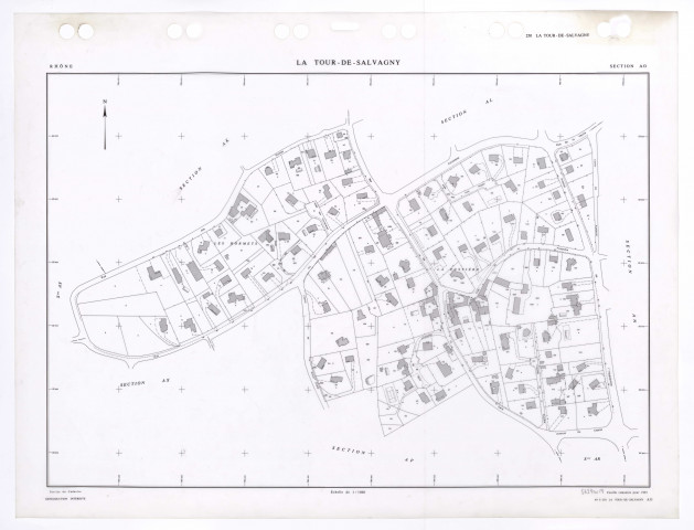 Section AO. Feuille remaniée pour 1991.
