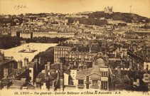 Lyon. Vue générale du quartier Bellecour et de la colline de Fourvière.