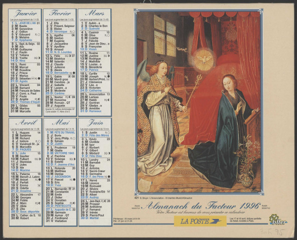 Almanach du facteur 1996.