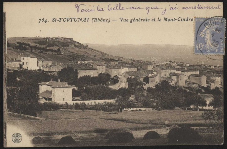 Saint-Didier-au-Mont-d'Or. Saint-Fortunat, vue générale et le Mont-Cindre.