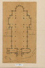 Eglise de l'Annonciation à Vaise :plan calque au sol dressé par l'architecte Bourbon.
