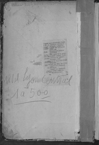 Lyon Central : n° matricules 1-500