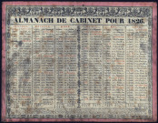 Calendrier de cabinet pour 1826.