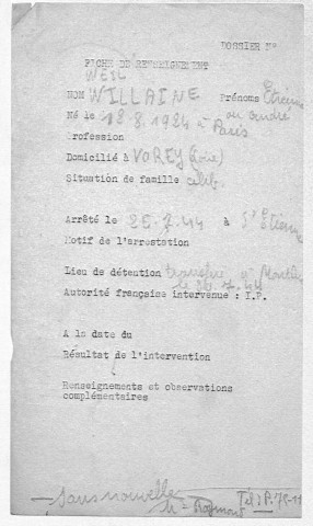 WEIL Etienne (alias WILLAINE André)