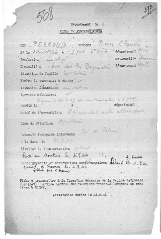 PERROUD Pierre Claude