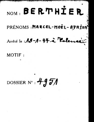 BERTHIER Marcel Noël Adrien