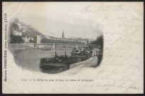 Lyon. La Saône au pont d'Ainay et coteau de Saint-Just.
