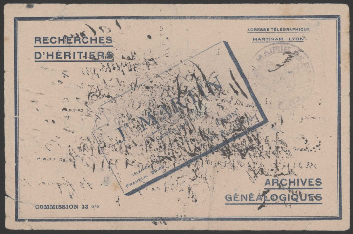 J. H. Martin généalogiste - Lyon.