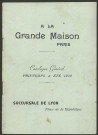 A la Grande Maison - Paris et Lyon.
