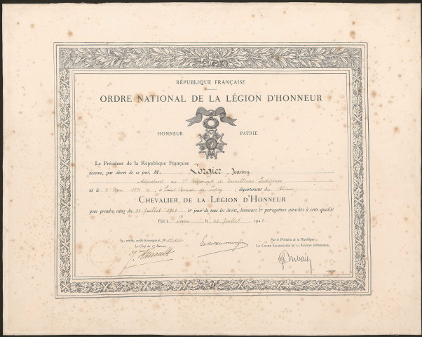 Légion d'honneur.