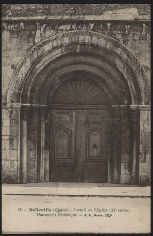 Belleville-sur-Saône. Portail de l'église (XIe siècle).